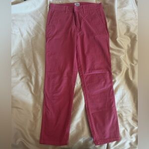J. Crew Red Vintage Slim-Straight Chino Pants Cotton Blend Size 27